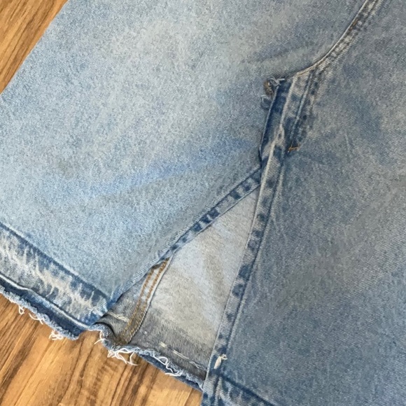 ZARA denim overall skirt with middle split and side buttons - Picture 5 of 7